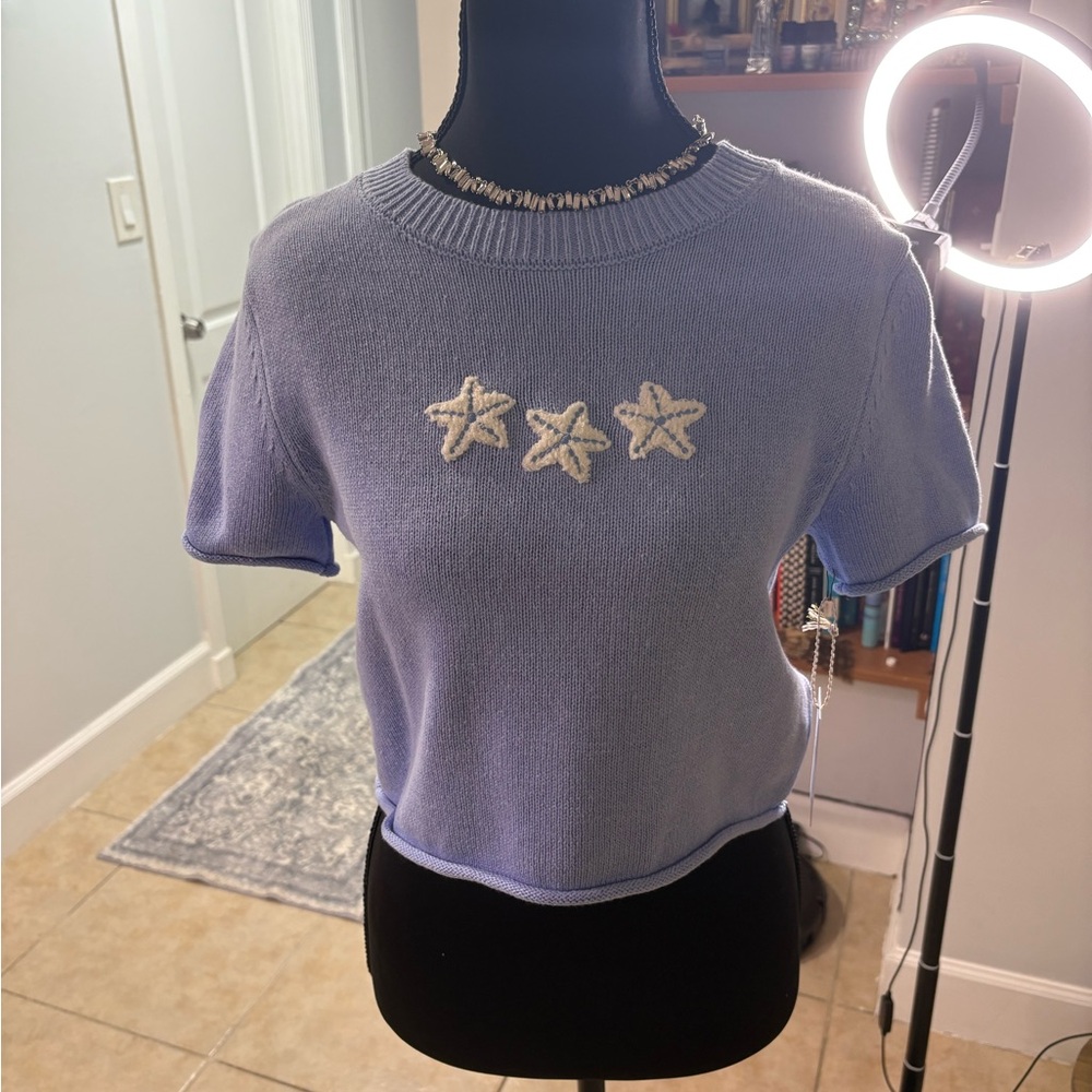 Jessica Simpson Soft Blue Knit Top